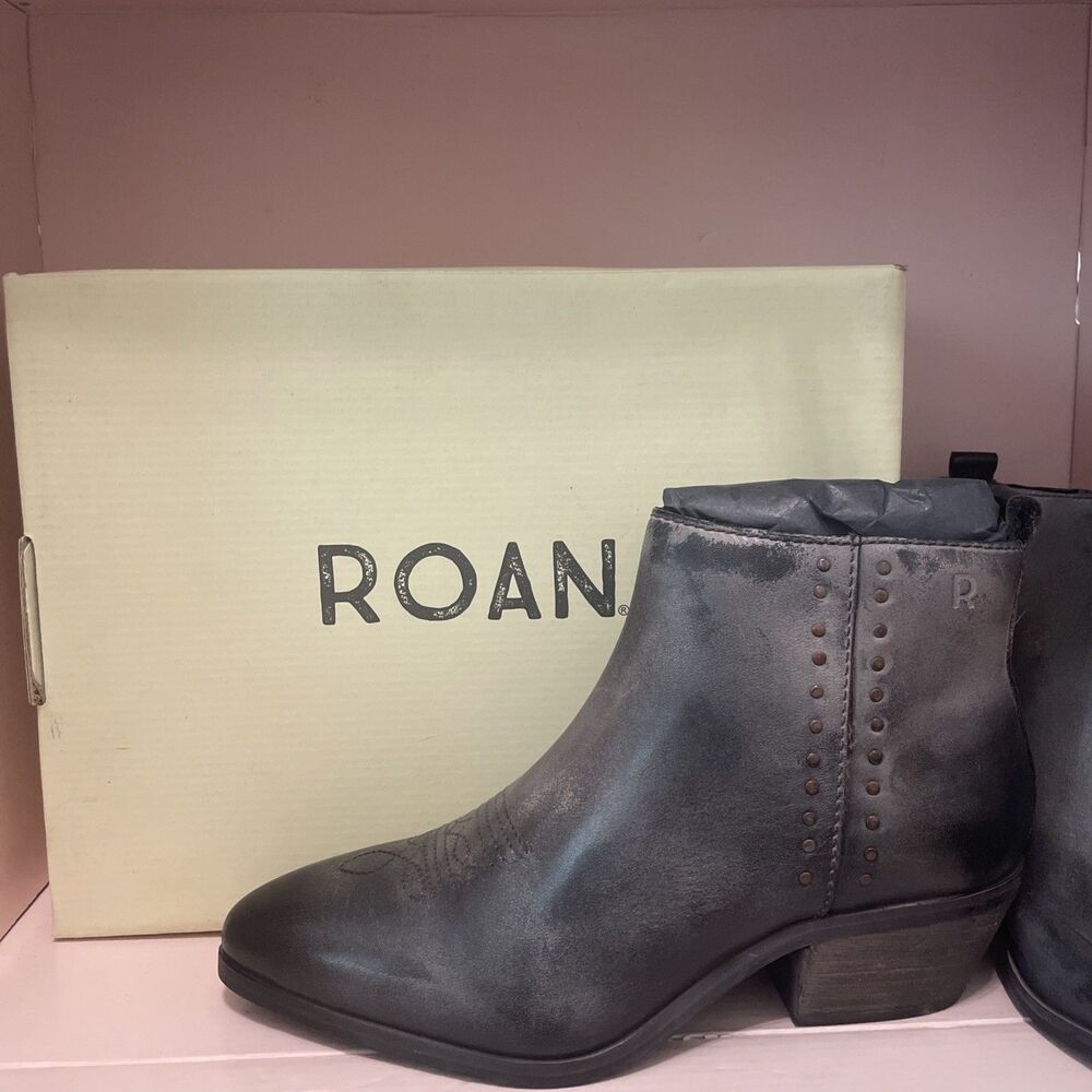 NEW Roan Boots 8 Australia Ankle Leather Distressed Western Cowgirl Grey Read